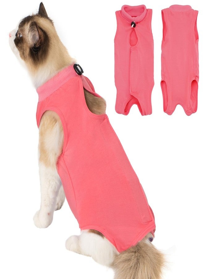 Avont Cat Recovery Suit Post-Surgery Onesie, Breathable Cone-of-Shame Alternative Bodysuit for Spayed Female Kittens, Skin Abdonminal Wound Care -RosepinkM - Image 1